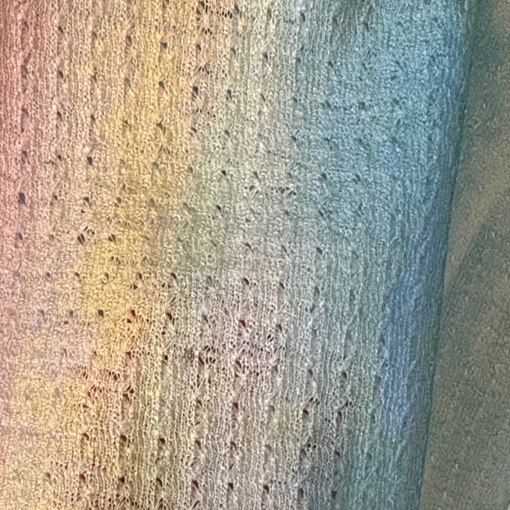 Slip Midi Dress in Green and Blue Tonal Stripe - Picture 6 of 8